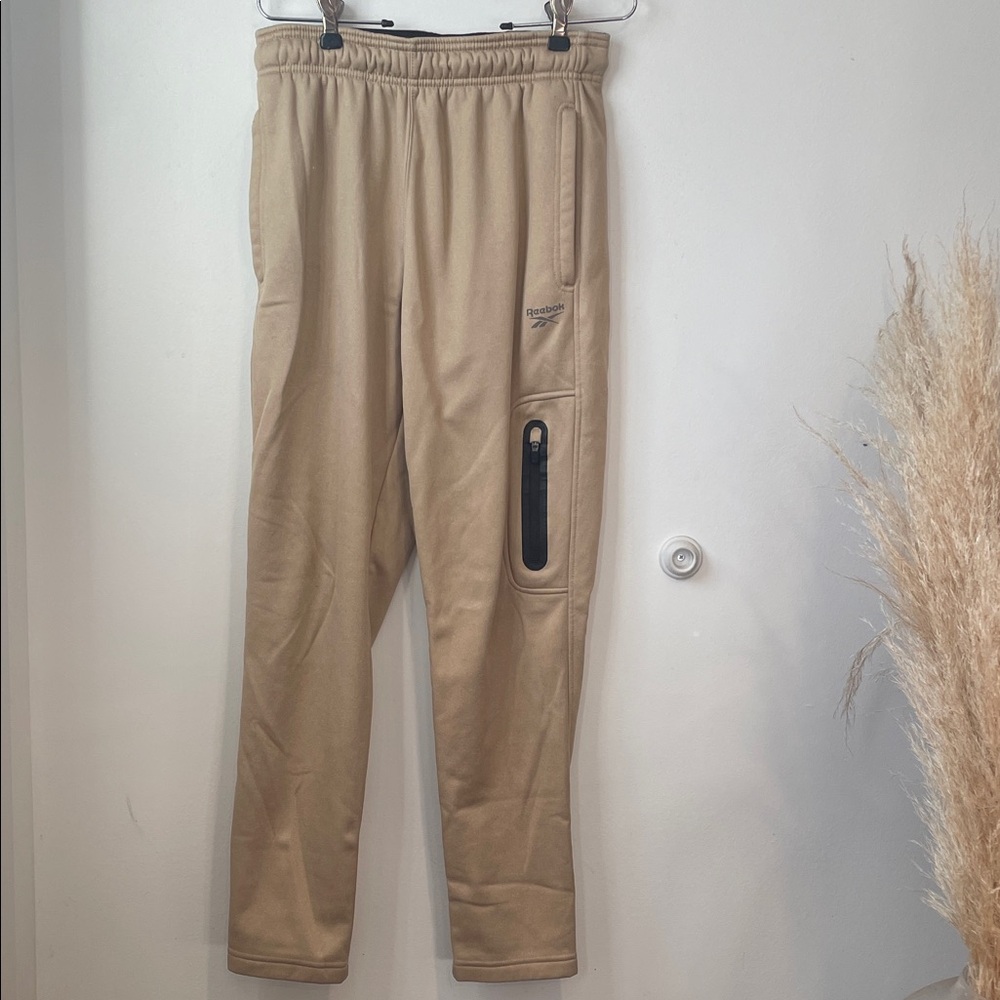 Reebok Beige Joggers with Black Accent Sz S